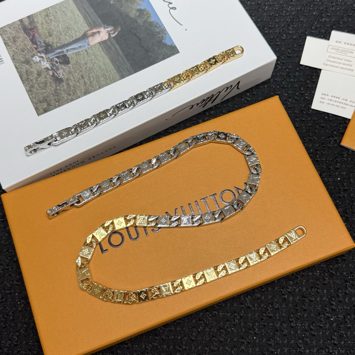 Louis Vuitton Gold and Silver Tone Necklace